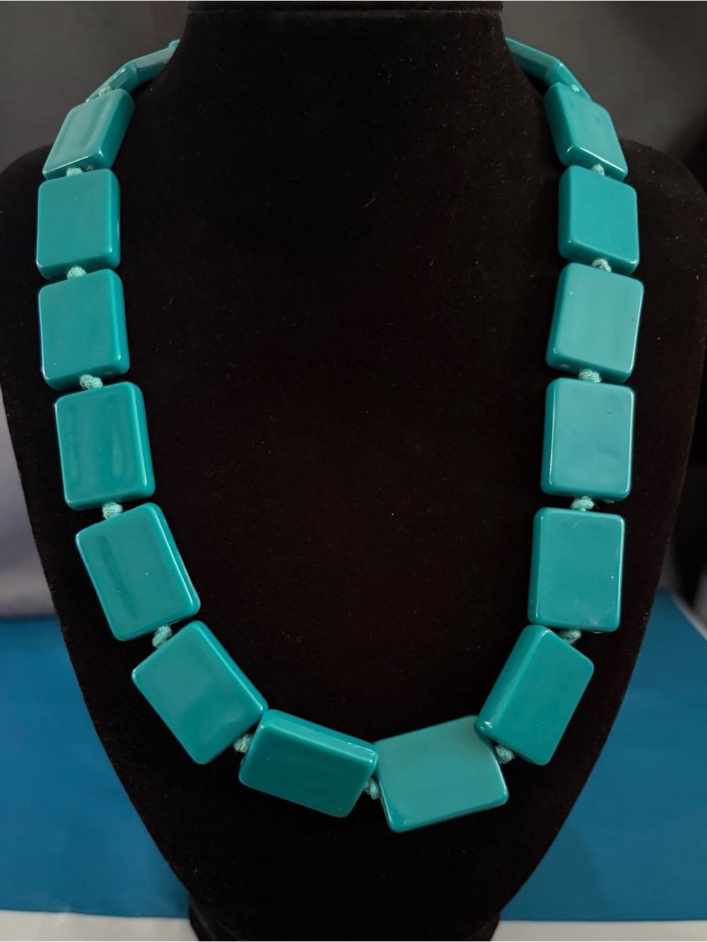 Turquoise Square Bead Necklace - Women Jewelry